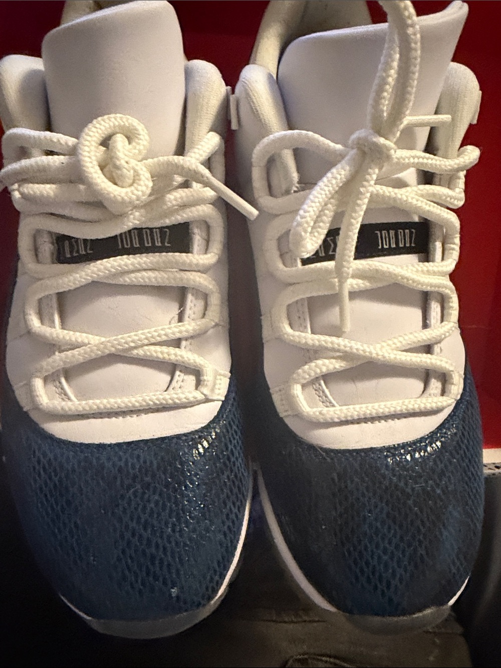 Men’s White and Blue Jordan 11 lows